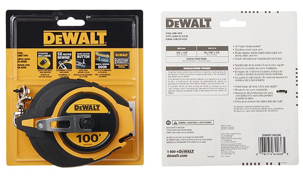 DEWALT Tape Measure, Closed Case specification