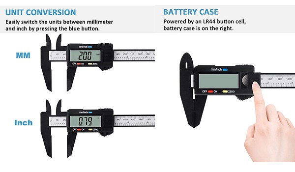 Digital Caliper, Adoric 0-6 Calipers Measuring Tool